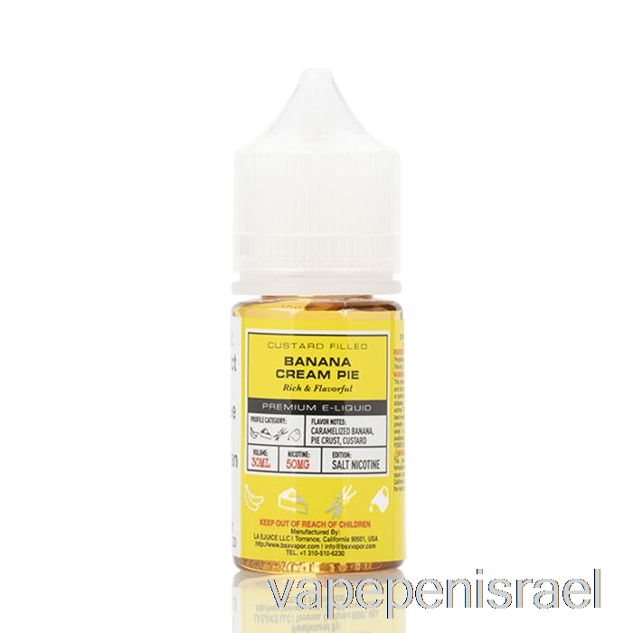 פאי קרם בננה Vape ישראל חד פעמי - סדרת מלח Bsx - 30 מ"ל 30 מ"ג
